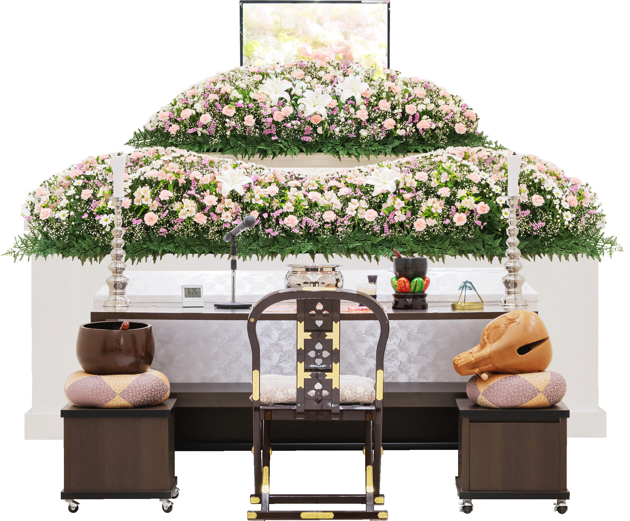 小さな森の家の葬儀・家族葬の祭壇イメージ