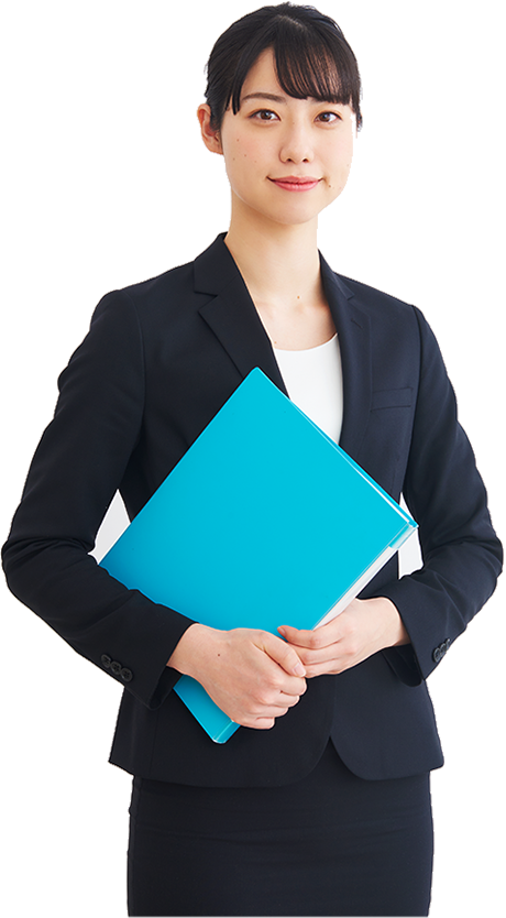 事前相談・式場見学会のご案内をしている女性のイメージ