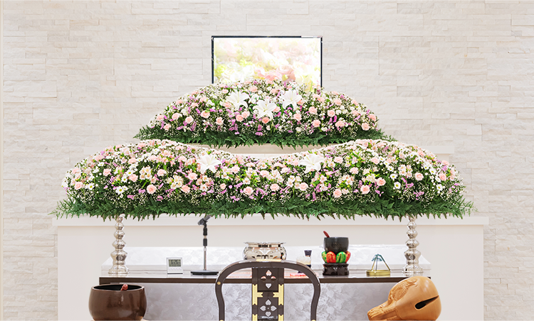 石巻市で葬儀・葬式・家族葬をお探しなら家族葬の仙和 祭壇イメージ